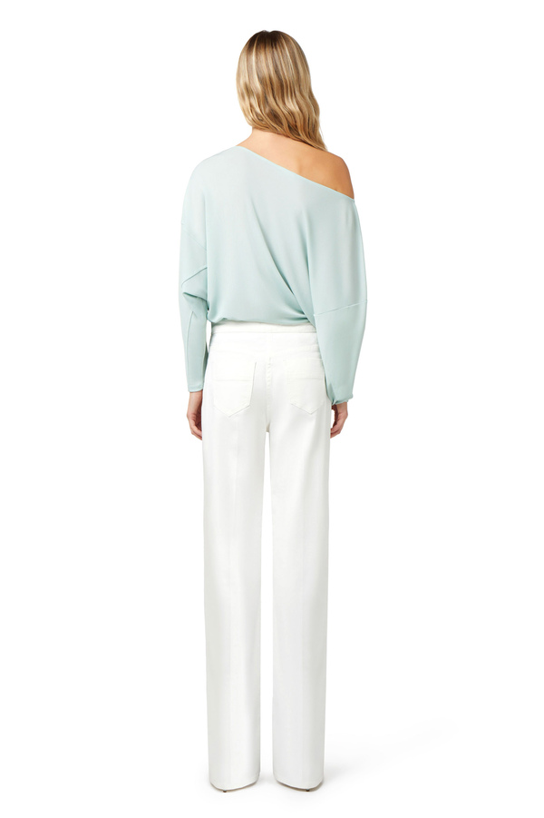 Maglia in jersey con maniche a kimono - Elisabetta Franchi® Outlet