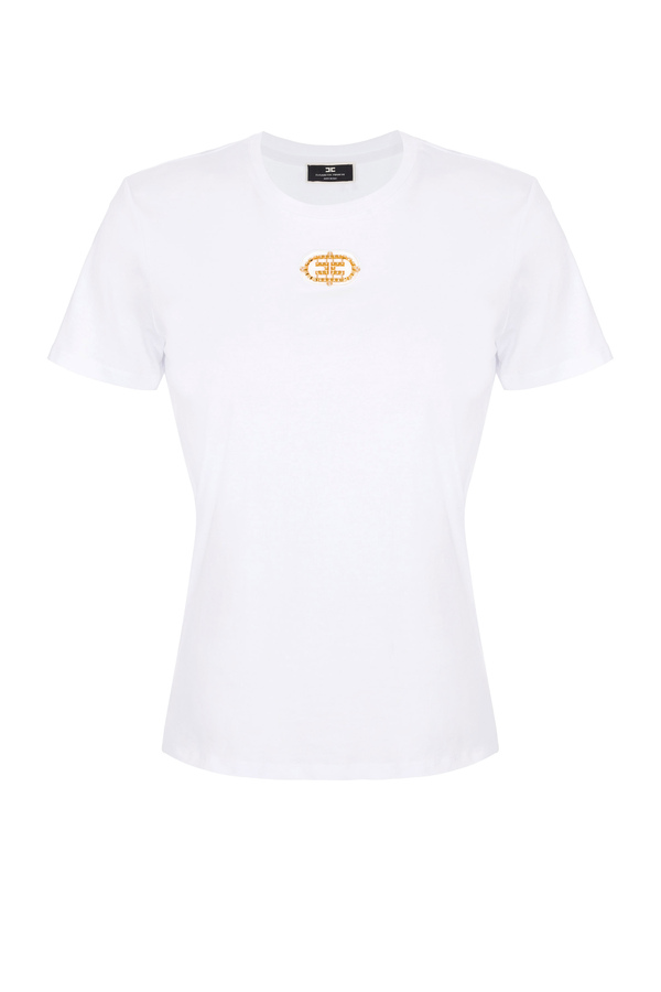 T-shirt à manches courtes avec hublot gold - Elisabetta Franchi® Outlet