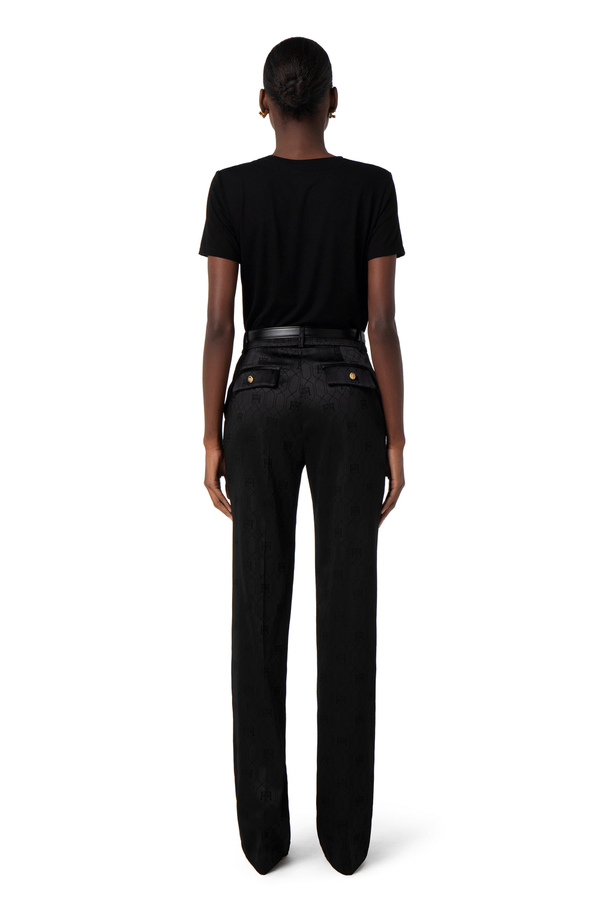 Jersey t-shirt with lettering embroidery - Elisabetta Franchi® Outlet