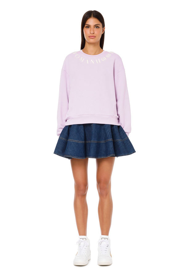 Elisabetta Franchi oversized sweatshirt with embroidery - Elisabetta Franchi® Outlet