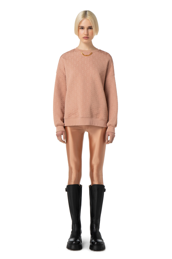 Embossed jacquard sweatshirt - Elisabetta Franchi® Outlet