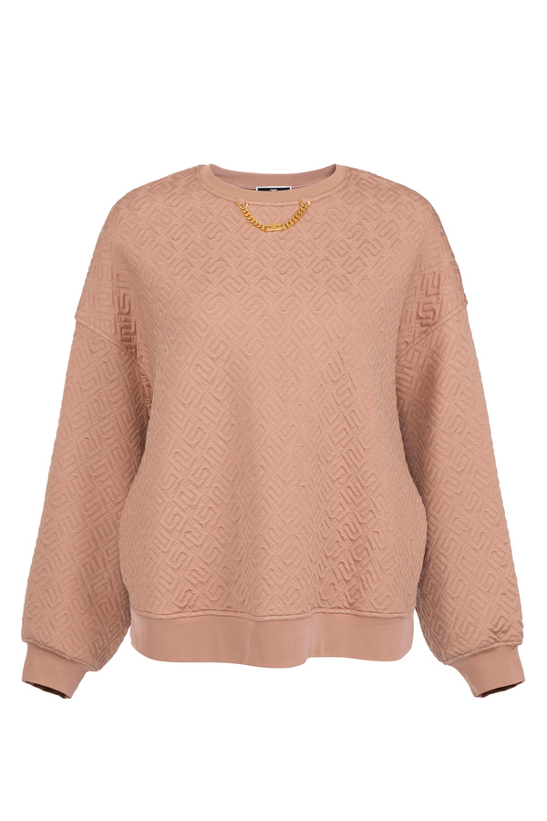 Embossed jacquard sweatshirt - Elisabetta Franchi® Outlet