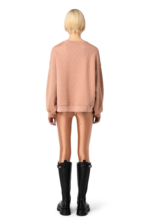 Embossed jacquard sweatshirt - Elisabetta Franchi® Outlet