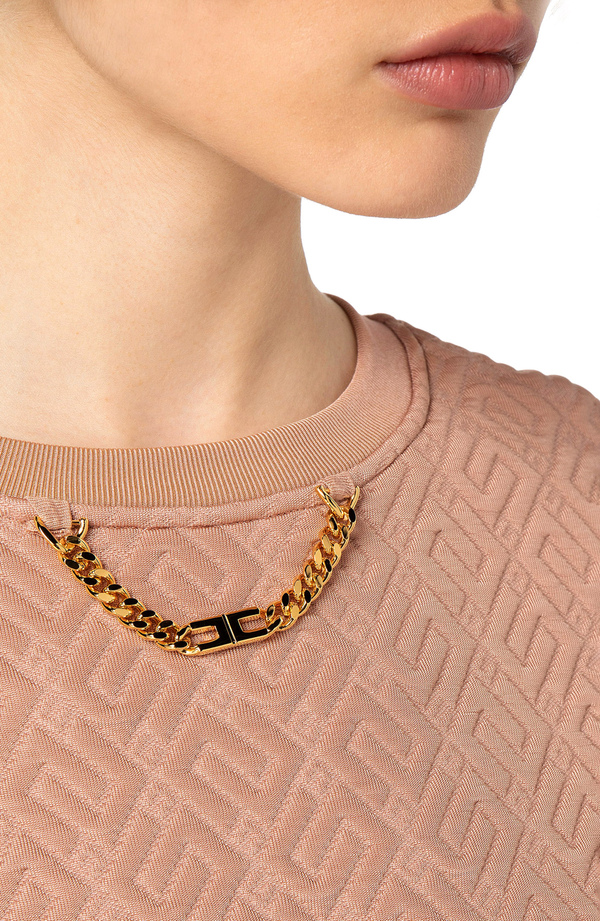 Embossed jacquard sweatshirt - Elisabetta Franchi® Outlet