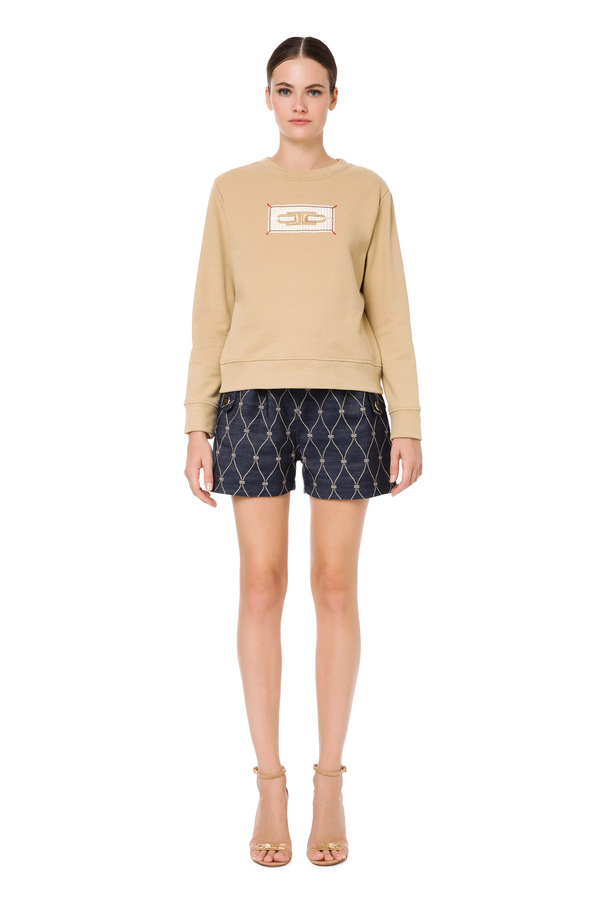 Sweat avec broderie cadenas par Elisabetta Franchi - Elisabetta Franchi® Outlet