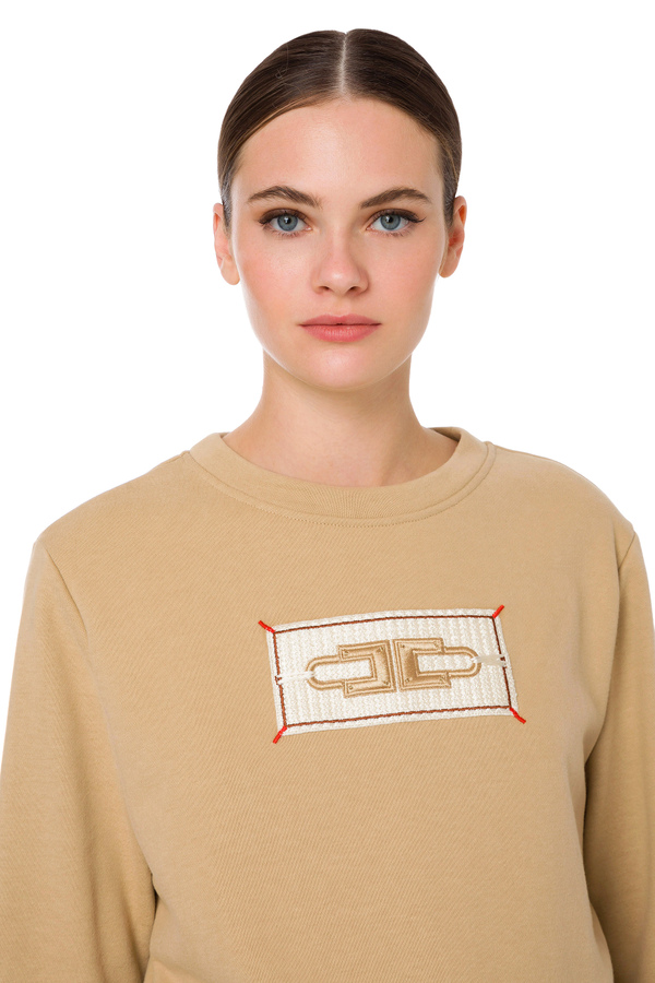 Elisabetta Franchi sweatshirt with padlock embroidery - Elisabetta Franchi® Outlet