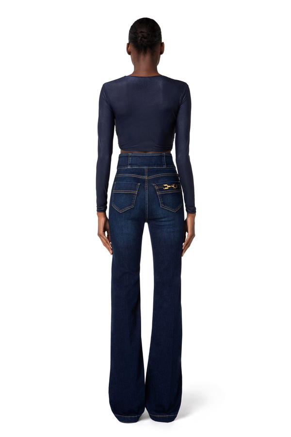 Laminated knit crop top - Elisabetta Franchi® Outlet