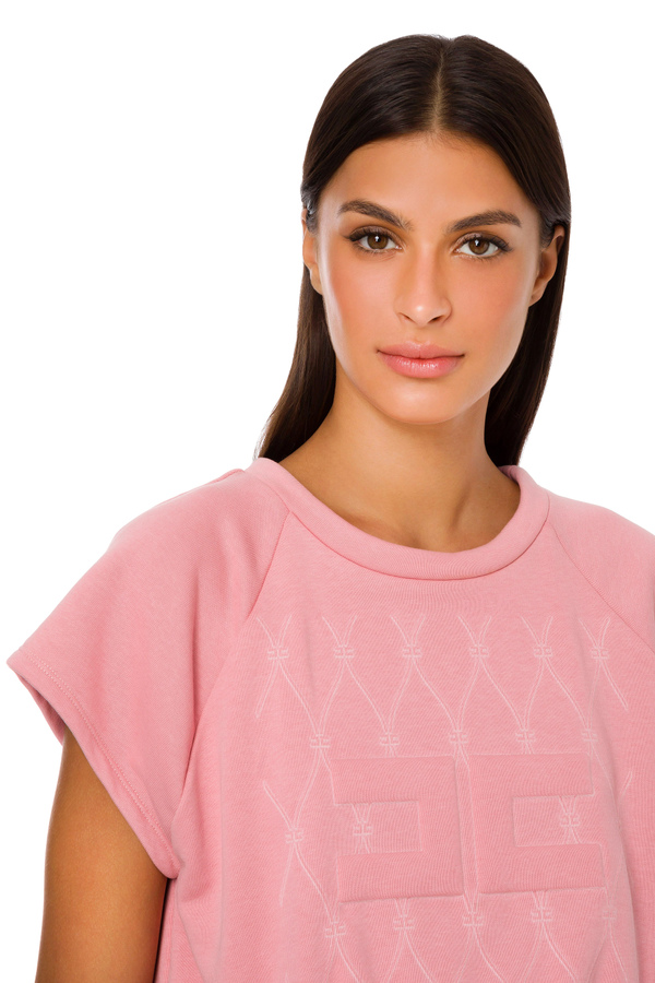 Ärmelloses Sweatshirt mit Rauten-Print - Elisabetta Franchi® Outlet