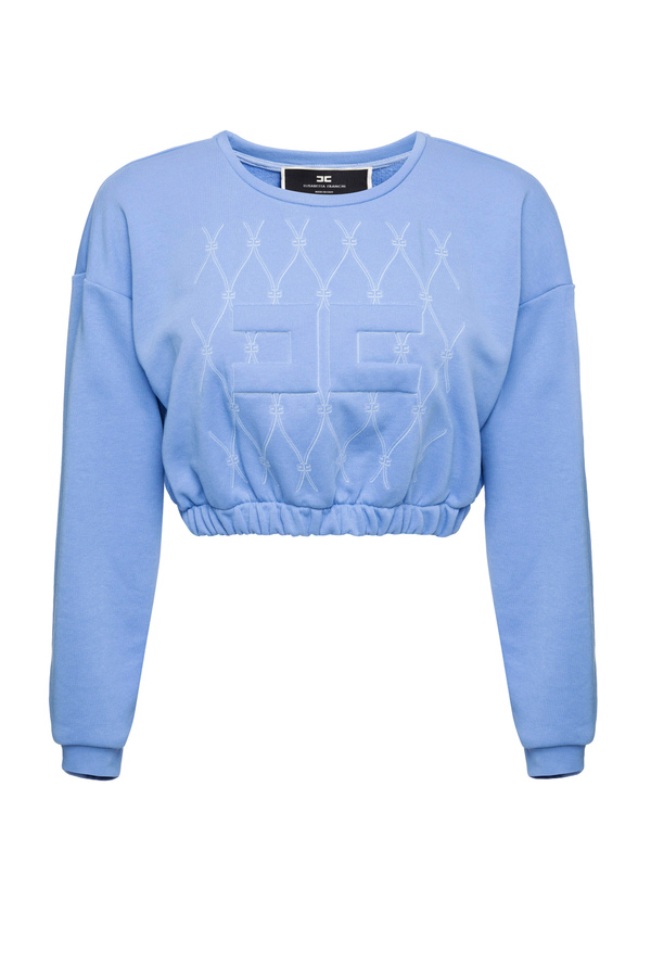 Elisabetta Franchi gathered cropped sweatshirt - Elisabetta Franchi® Outlet