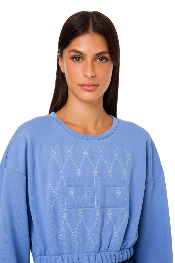 Elisabetta Franchi gathered cropped sweatshirt - Elisabetta Franchi® Outlet