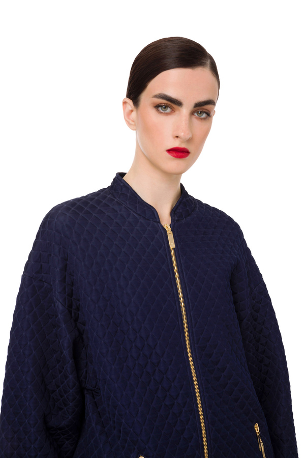 Padded effect sweatshirt with diamond pattern - Elisabetta Franchi® Outlet