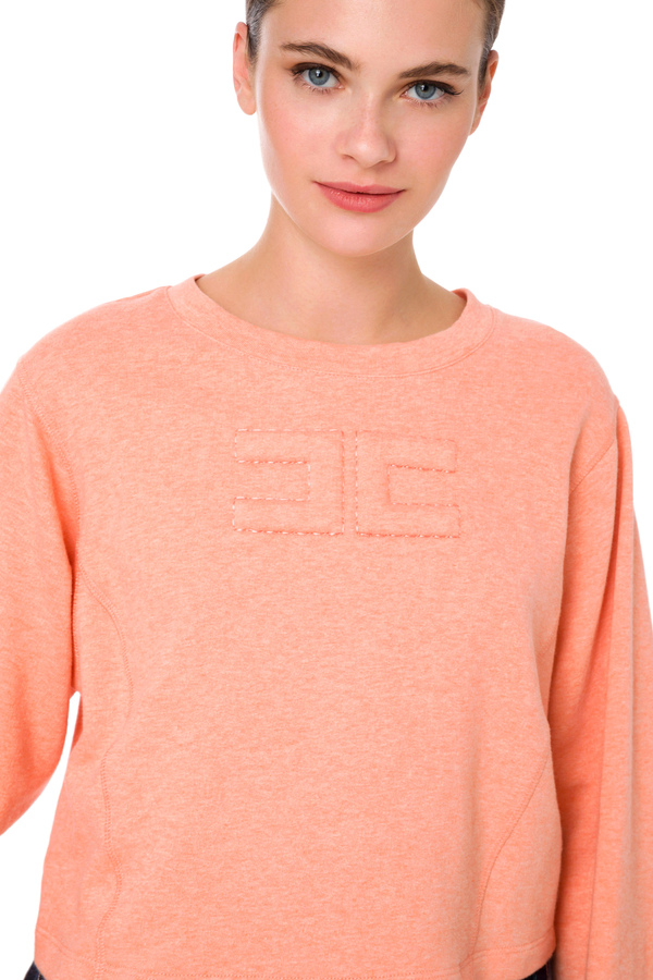 Crew neck sweatshirt with loose sleeves - Elisabetta Franchi® Outlet