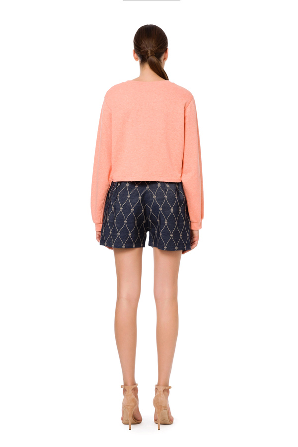 Crew neck sweatshirt with loose sleeves - Elisabetta Franchi® Outlet