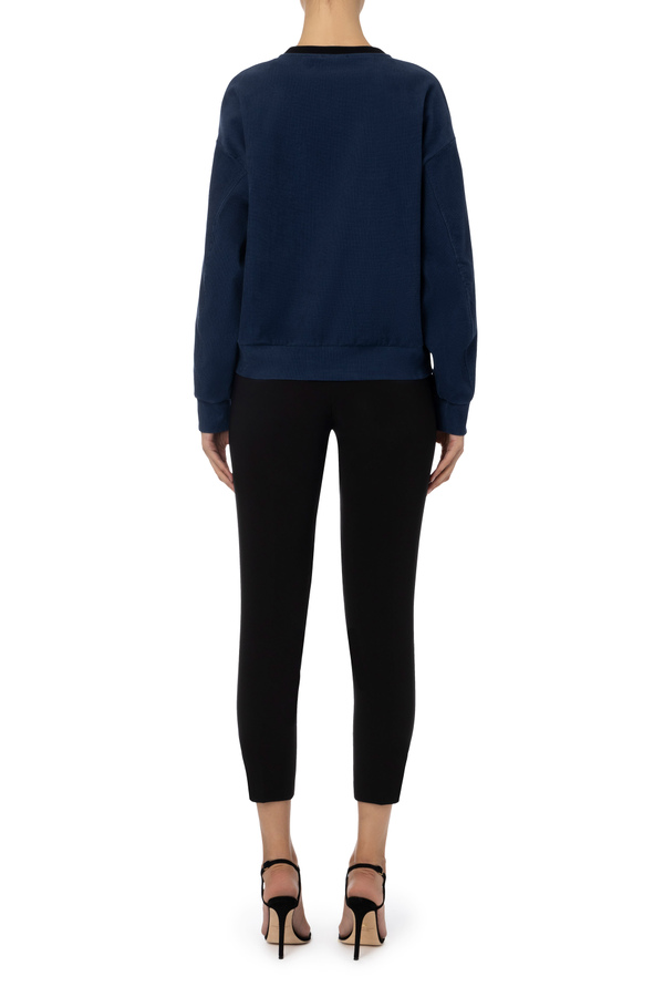 Oversized sweatshirt with EF logo - Elisabetta Franchi® Outlet