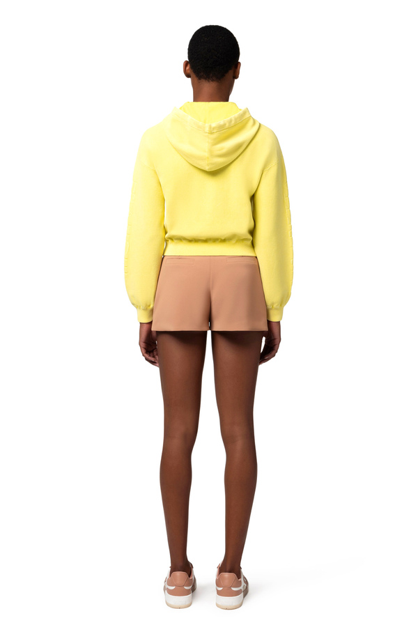 Cotton stone wash hooded sweatshirt - Elisabetta Franchi® Outlet