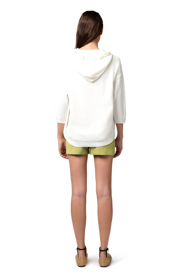Felpa in cotone bouclé con logo - Elisabetta Franchi® Outlet