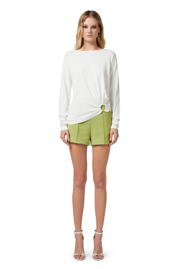 Viscose shirt with ring - Elisabetta Franchi® Outlet