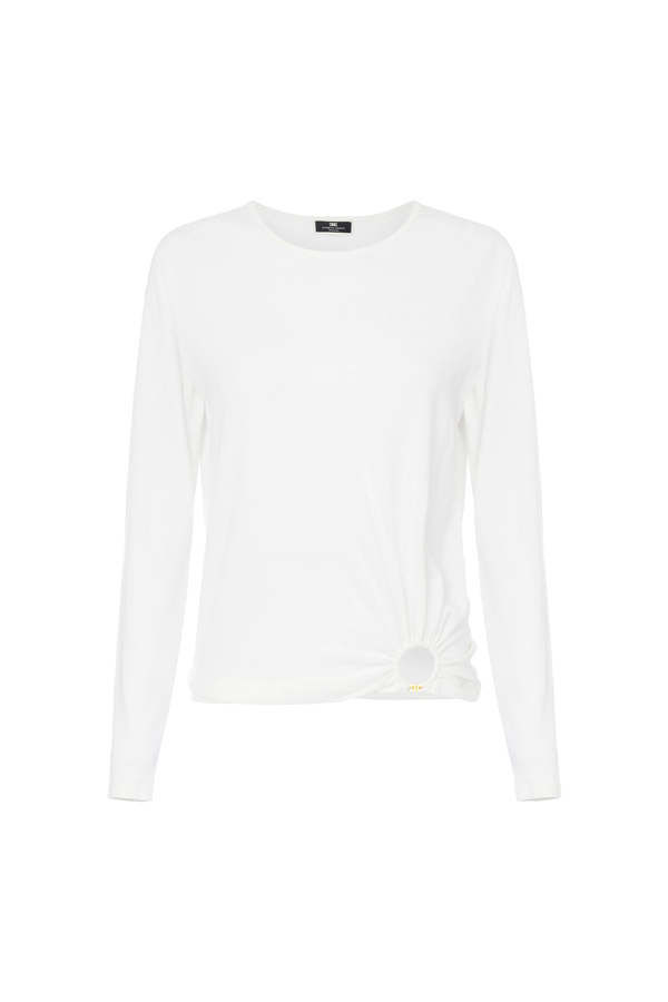 Viscose shirt with ring - Elisabetta Franchi® Outlet