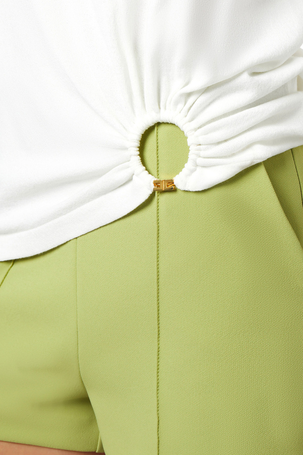 Viscose shirt with ring - Elisabetta Franchi® Outlet
