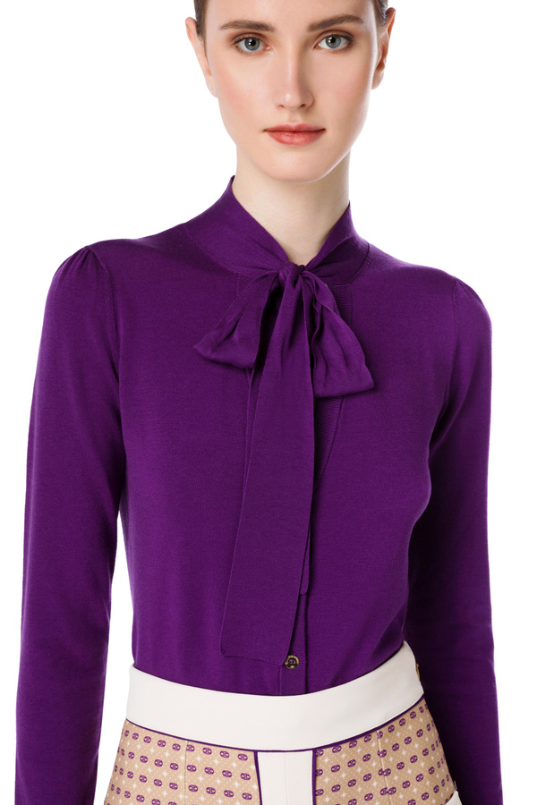 Cardigan with bow - Elisabetta Franchi® Outlet