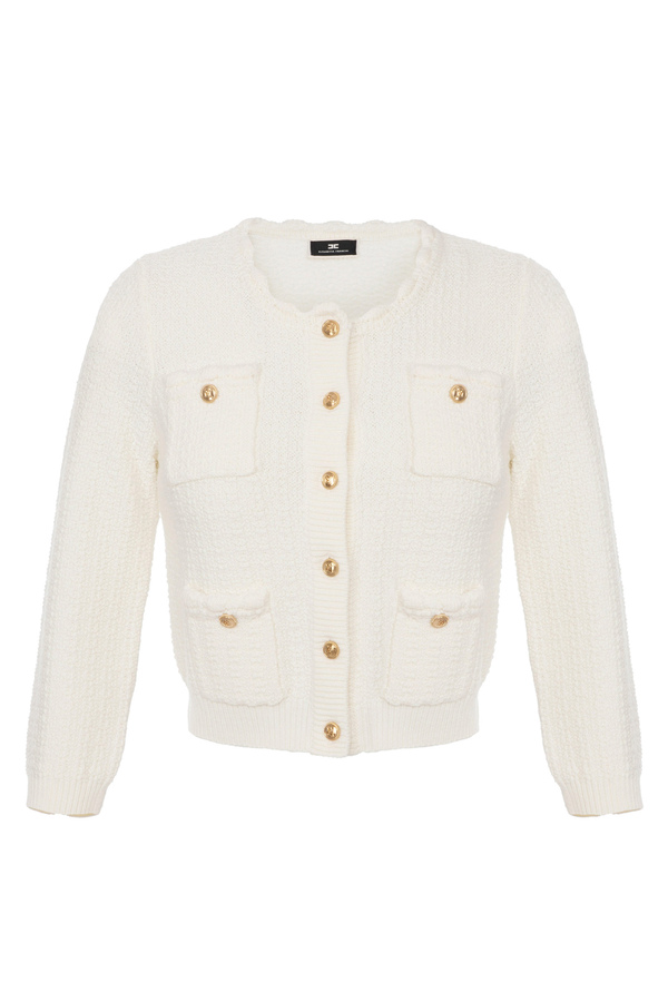 Strick-Cardigan mit vielen Taschen - Elisabetta Franchi® Outlet