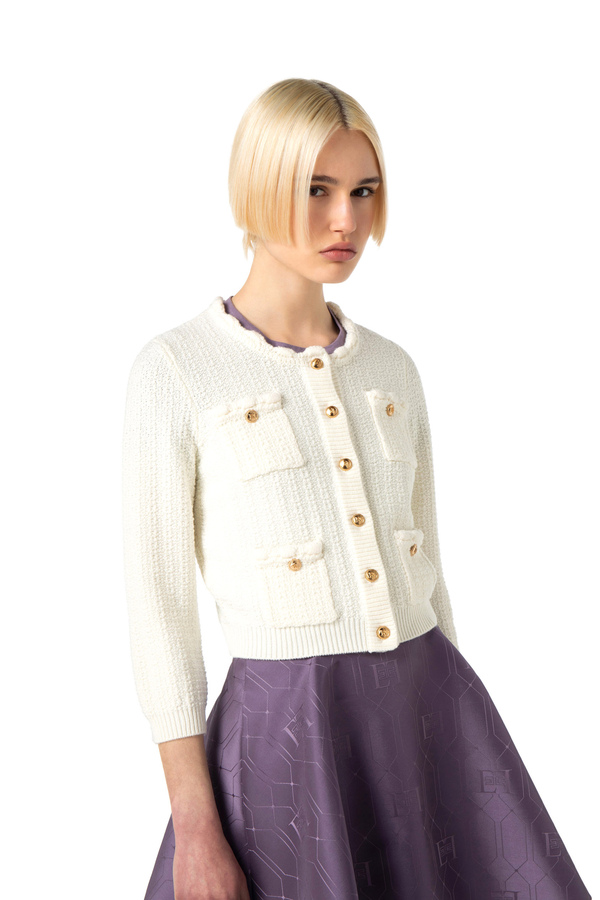 Cardigan en tricot multi-poches - Elisabetta Franchi® Outlet