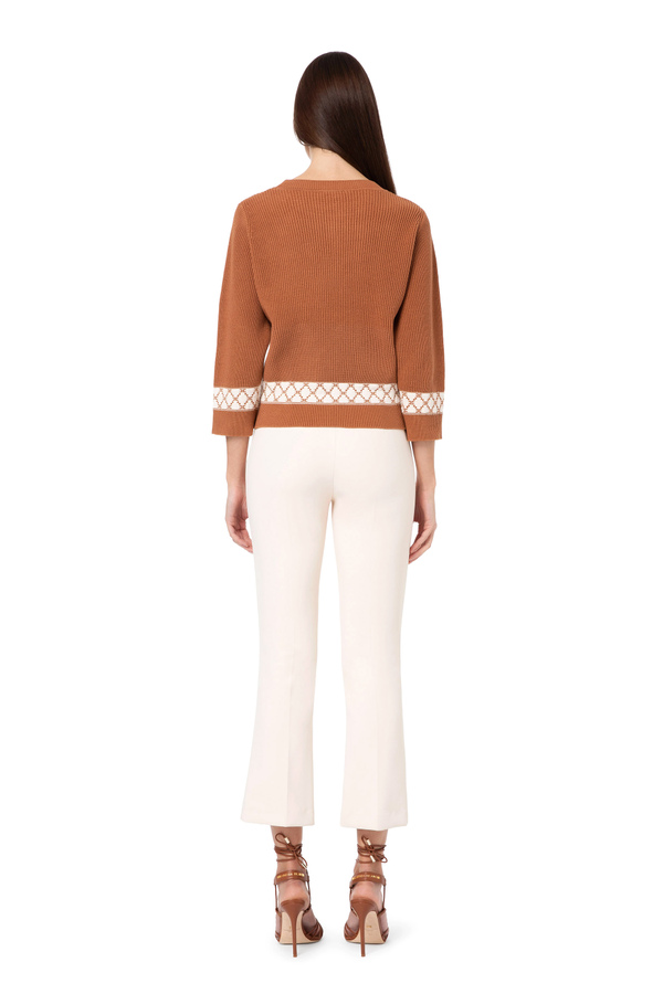 Pullover mit Rundhalsausschnitt und Kastenvolumen - Elisabetta Franchi® Outlet