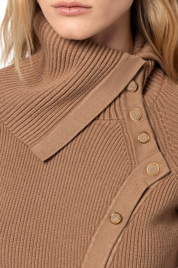 Cardigan in viscosa con abbottonatura asimmetrica - Elisabetta Franchi® Outlet