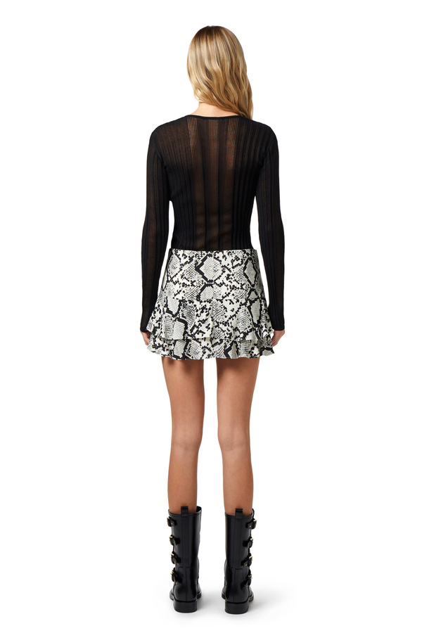 Ribbed shirt in viscose fabric with criss-cross lacing - Elisabetta Franchi® Outlet