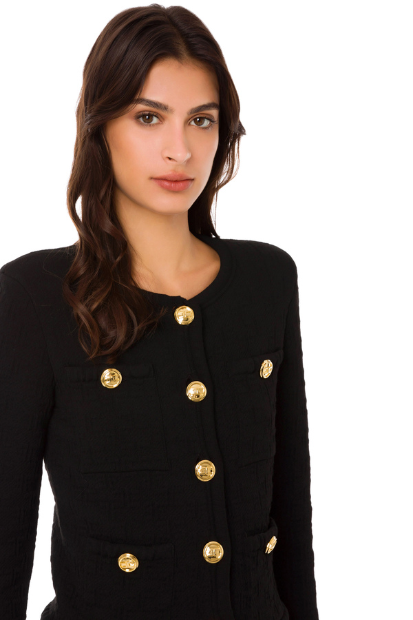 Short jacket with central buttoning - Elisabetta Franchi® Outlet
