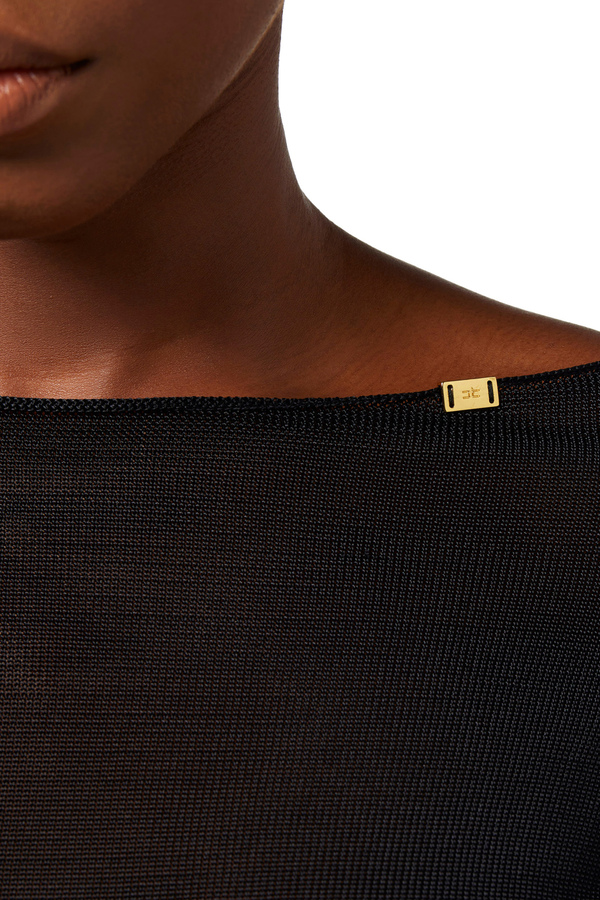 Top in viscosa lucida - Elisabetta Franchi® Outlet
