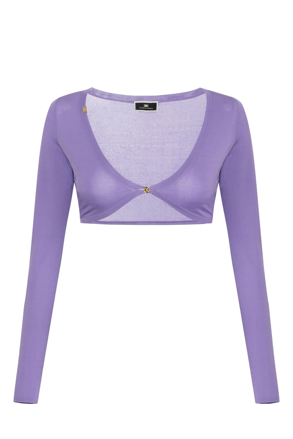 Cropped-Cardigan aus Rayon - Elisabetta Franchi® Outlet