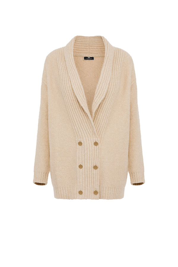 Terry-effect cardigan with lapels - Elisabetta Franchi® Outlet