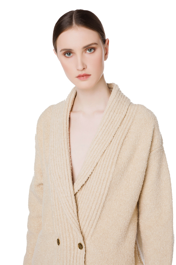 Terry-effect cardigan with lapels - Elisabetta Franchi® Outlet