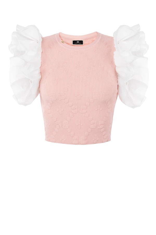 Top in costine losanga embossed - Elisabetta Franchi® Outlet