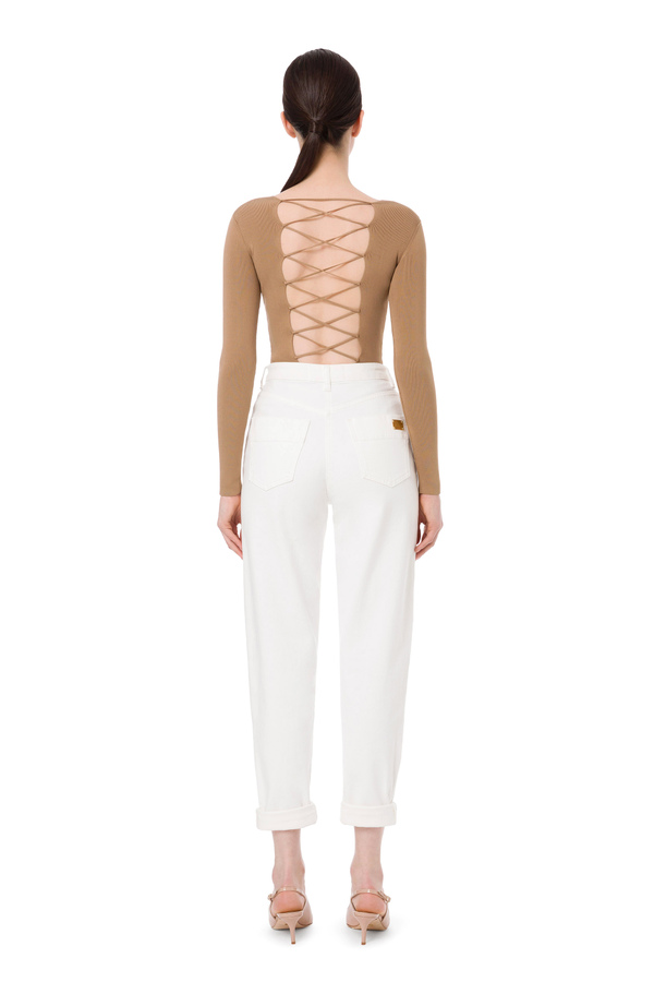 Top with crossover neckline on the back - Elisabetta Franchi® Outlet