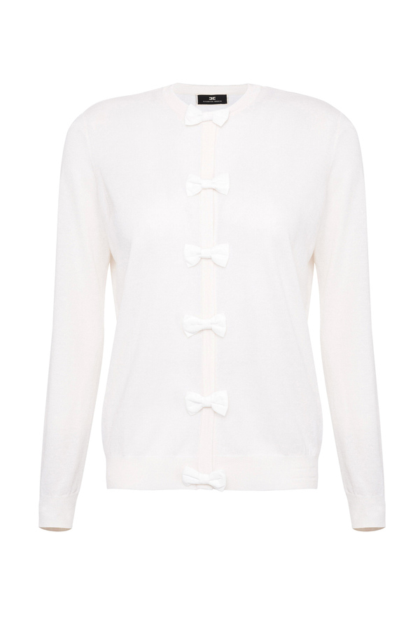 Cardigan with bow closure - Elisabetta Franchi® Outlet