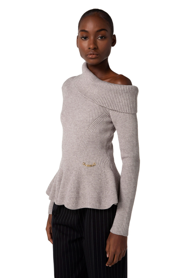 Strickpullover im Godet-Schnitt - Elisabetta Franchi® Outlet