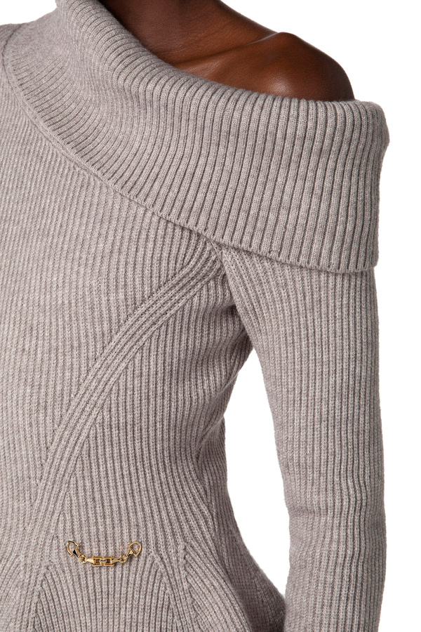 Strickpullover im Godet-Schnitt - Elisabetta Franchi® Outlet