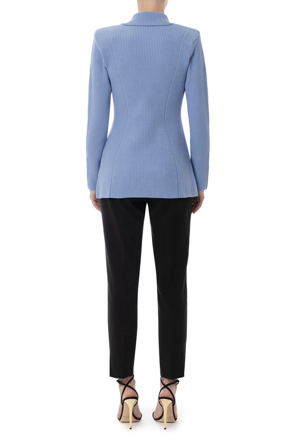 Veste en tricot avec revers et boutons - Elisabetta Franchi® Outlet