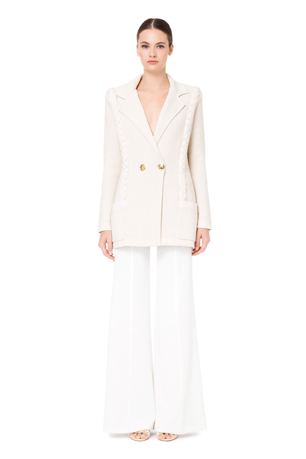 Cardigan with knitted lapels - Elisabetta Franchi® Outlet