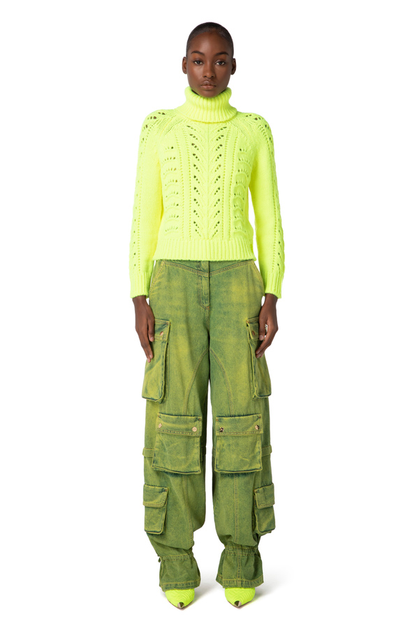 Alpaca-blend roll neck jumper - Elisabetta Franchi® Outlet