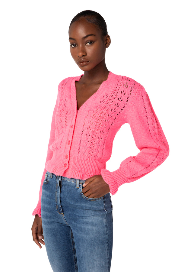 Cropped-Cardigan aus Alpaka-Gemisch - Elisabetta Franchi® Outlet