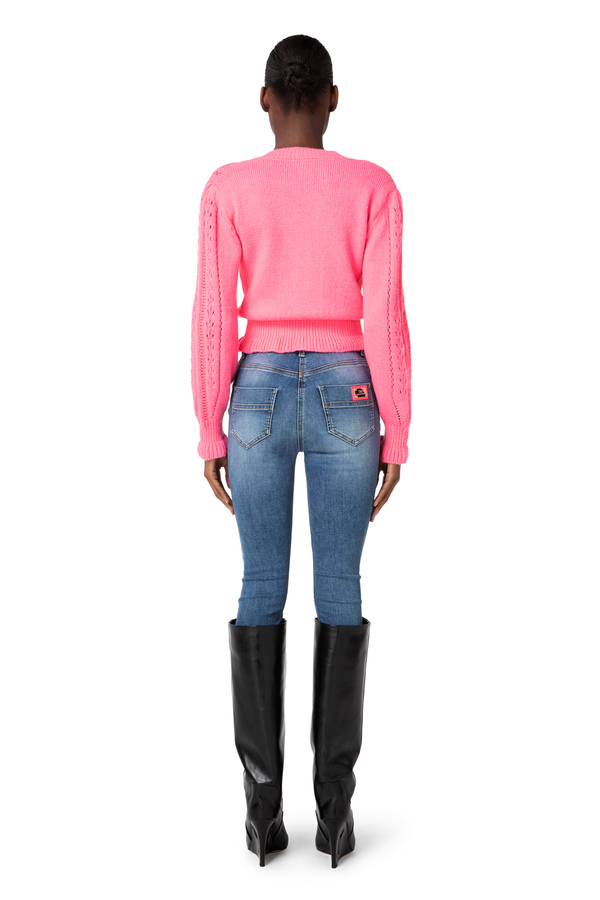 Cropped-Cardigan aus Alpaka-Gemisch - Elisabetta Franchi® Outlet