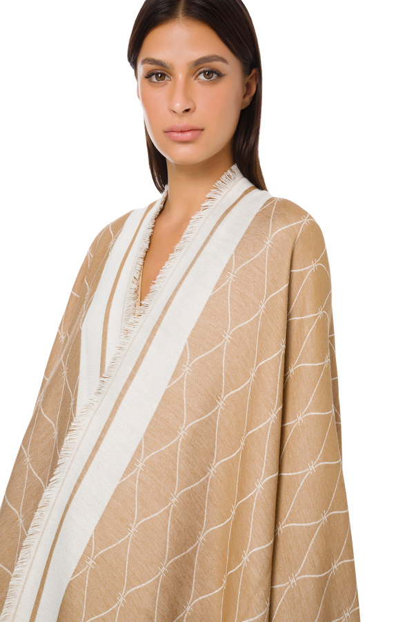 Diamond cape in silk twill - Elisabetta Franchi® Outlet