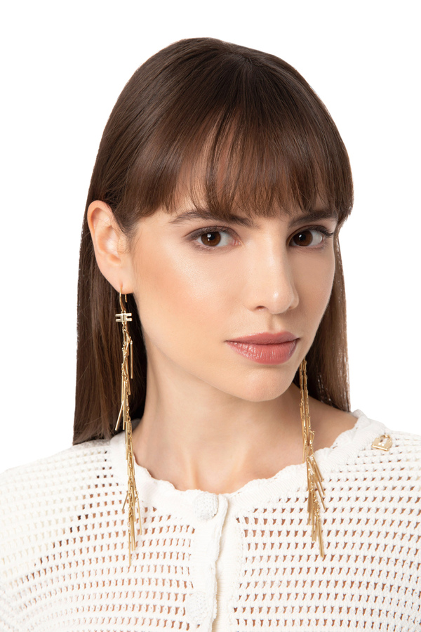 Boucles d'oreilles pendentifs avec chaînes - Elisabetta Franchi® Outlet