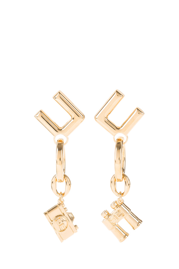 Pendant earrings with safari charms - Elisabetta Franchi® Outlet