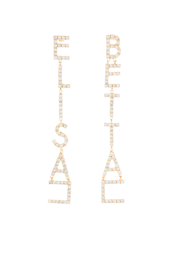 Orecchino lettering in strass - Elisabetta Franchi® Outlet