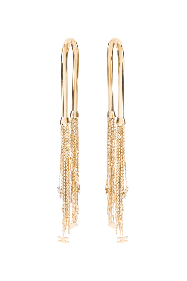 Double earrings with tassels - Elisabetta Franchi® Outlet