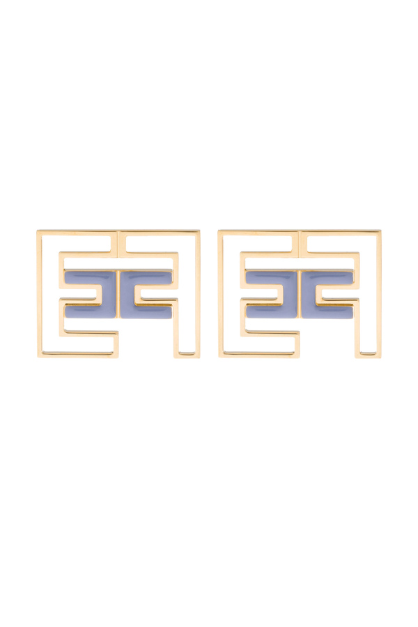 Logo-Ohrringe mit Emaille - Elisabetta Franchi® Outlet